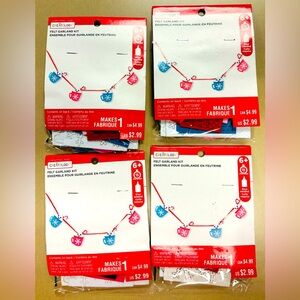 Lot of 4 of Hot Cocoa with Whipped Cream Mugs Christmas Felt Garland Kits